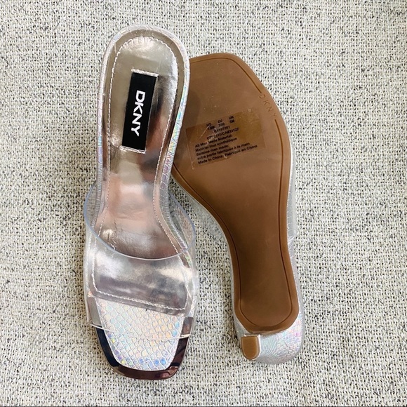 DKNY peep toe vinyl heels clear PVC NEW - Picture 8 of 10
